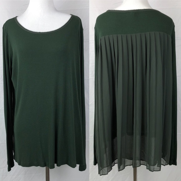 Anthropologie Tops - Anthropologie Bordeaux Anly boatneck Pleated Tee